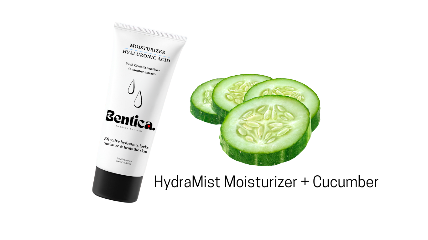 Does a moisturizer with cucumber extract help in reducing puffiness and soothing the skin? bentica.