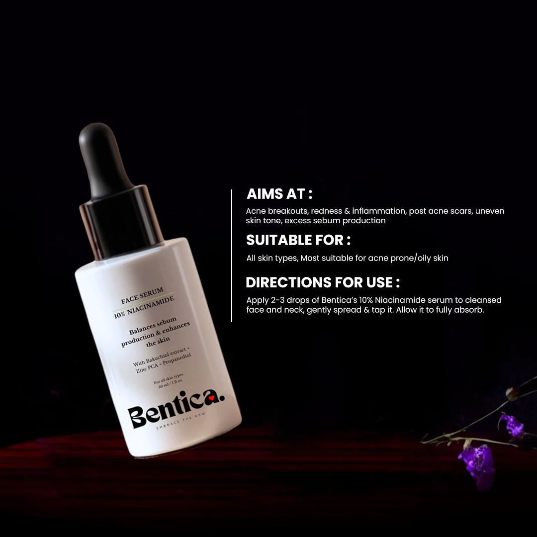 Bentica Niacinamide serum for glowing skin.