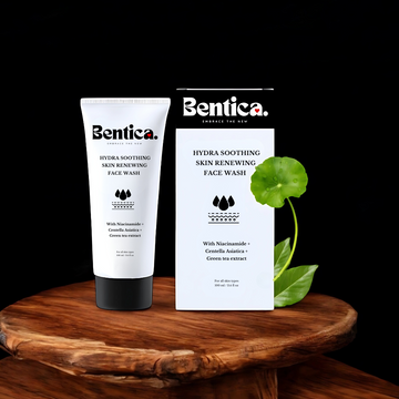 Brightening and moisturizing face wash by Bentica.