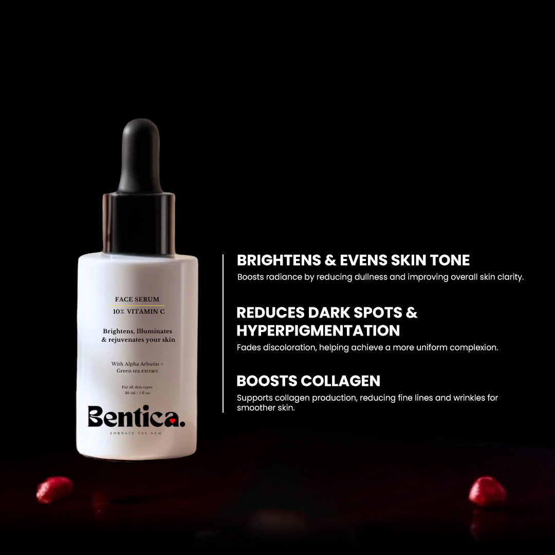 Bentica Vitamin C Serum for Face - Steps to brighter and even-toned skin